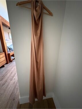 TWP Elegant Women's Halter Maxi Dress in Camel
